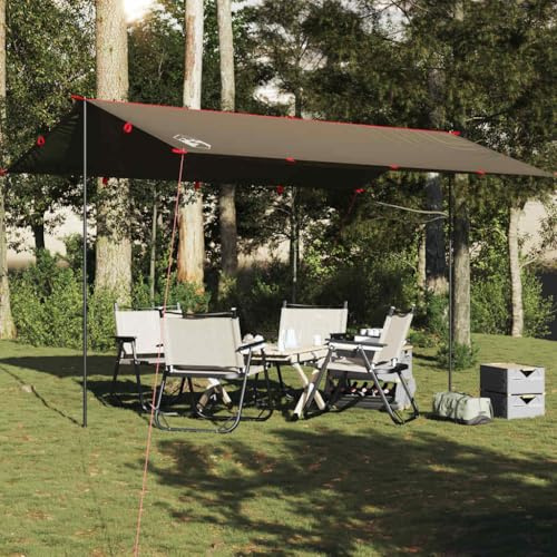 Robuste wasserdichte Tarp Plane 506x306 cm mit Ösen, faltbar für Camping und Outdoor-Abenteuer, windbeständige Zeltplane als Sonnenschutz und Regenschutz, inklusive