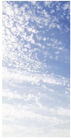 44.5x200cm3D Removable Opaque Stained Glass Window Film,Anti UV Glass Window Film,for Home Office Bathroom,Living Room,Dining Room,Office,Hotels,Classroom,Blue Sky Cloud