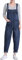 Jamron Donna Taglie Forti Salopette in Denim Stretch Lungo Overall Tuta Intera Jumpsuit Pantaloni Jeans con Pettorina Blu 4XL