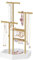 SONGMICS Espositore Portagioie, Porta Collane e Orecchini, 4 Partizioni, Supporto per Gioielli, in Metallo, Supporto per Bracciali Anelli, Idea Regalo, Dorato e Bianco JJS003A01