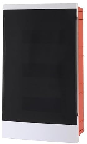 LION Electric Scatola di distribuzione a incasso, 3 file, 36 moduli, IP40, per ambienti umidi con protezione extra PE/N, morsetto in ottone, scatola fusibili senza alogeni, per montaggio a incasso