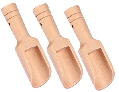 MUCKLILY Löffel 3st Sahnel?ffel Kanister Süßigkeiten Schaufel Lose Teelöffel Dipper Naturholzlöffel Zuckerlöcher Kaffeelöffel Mini Salzlöffel Würze Hölzern Dessertlöffel