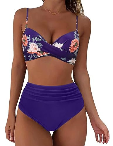 Womens Bikini Sets Halter Neck Bikini Top Bikini Top For Bigger Bust Strapless Tankini For Women Uk High Waist Bikini Long Sleeve One Piece Swimsuit Womens Bikini Sets High Waist Dark Blue