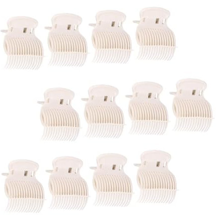 LATRAT Lot de 12 pinces à bigoudis en plastique pour femmes et filles - Blanc