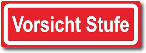 Vorsicht Stufe Aufkleber 15 x 5 cm (wetterfest)