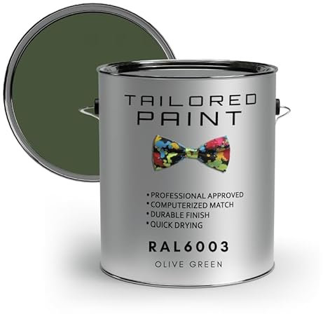 Tailored Paint uPVC Window & Door 1K Paint Brush or Spray On - Gloss Finish - RAL6003, Olive Green - 250ml Tin