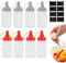 8 Pcs mini sauce bottles, sauce bottles, mini condiment ketchup/honey/soy sauce/salad squeezable sauce container, squeeze bottle with screw cap, can be used in kitchen, picnic, spice dispenser