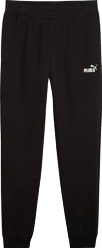 Puma Herren ESS 2 Color No. 1 Logo Sweatpants TR cl Gestrickte Hosen, Puma Black-Spring fern,