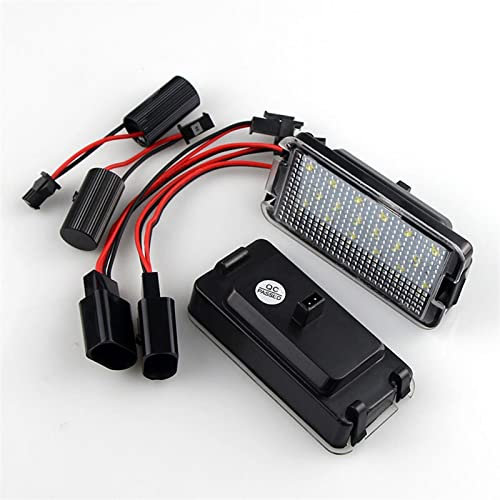 DEMUR 2pcs Canbus Car 18 Number License Plate Lights Lamps, for Seat Ibiza 6L Ab Arosa Altea Cordoba MK1 MK2 Leon Toledo 5P 2004-2009 Car Registration Plate Bulb