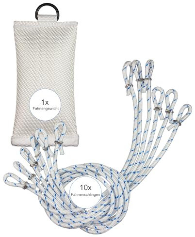 FBS Set aus 400g Fahnengewicht + 10 Fahnenschlingen für Fahnen und Fahnenmast mit Durchmesser bis 100mm (Set)