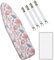EcoNour Ironing Board Covers 124 x 38 cm Extra Thick 7mm Padding, 100% Cotton Top Covers Easy-Fit for Protecting Ironing Board Cover Complete Set with 4 Strings and Scorch Resistant Padding - Large
