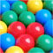 MISIOO Pelotas para piscina de bolas 200 unidades, multicolor, bolas de 6 cm de diámetro, bolas de plástico de 100% LDPE, rojo, verde, azul, amarillo, perfectas para diversión segura y coloridas luces