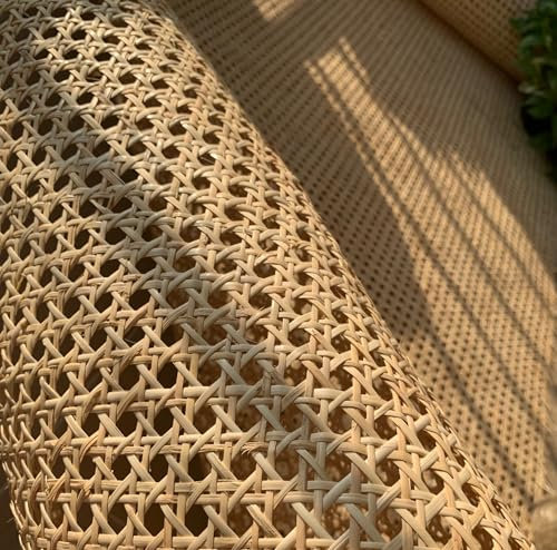 Ratan Rollo Mimbre, Mimbre rollo, Rejilla mimbre Natural Rollo, Ratan para muebles, 50x500cm Ratan Natural por Metros, Rejilla Mimbre Cuadradillo natural para Tapizar Sillas, ratan muebles, cestas