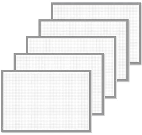 SIGEL HO260 Papier-Schreibtischunterlage zum Abreißen kariert, Notizblock grau, 5 Stück, ca. DIN A2 - extra groß, 30 Blatt, Schreibunterlage