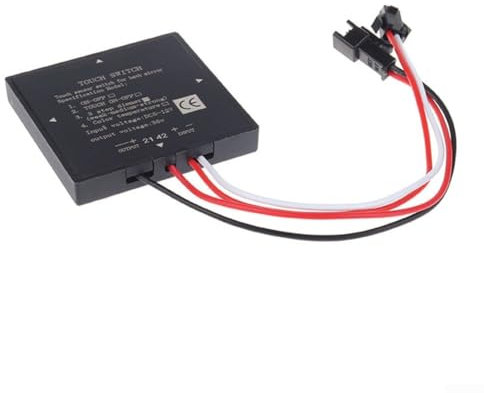 Elegante interruptor de sensor táctil para espejo de baño con luz LED, indicadores rojos y azules (ON-OFF)