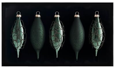 Sage Green Teardrop Glass Baubles