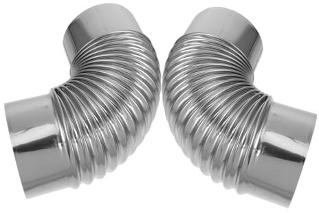 SEWOART 2 Stück Edelstahl Kaminrohrbogen Flexibles Ofenrohr Entlüftungsschlauch Rohradapter Für Draußen Ofenrohre