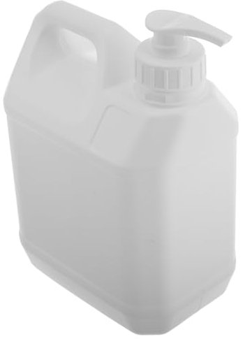 Healeved Distributeur De Shampoing Bidon en Plastique Blanc 2l avec Bouchon à Pompe Robuste Multi-Usage pour Bain Et Buanderie Usage Familial