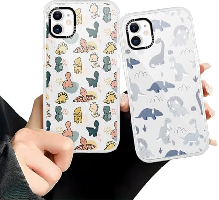 Zrutru 2 Pack Dinosaur Park Phone Cases for iPhone 11 Dinosaur Case Cute Dinosaur Pattern Design for Women Girls Boys Clear Soft TPU Bumper Phone Case Funda for iPhone 11 6.1 Inch