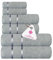 Casa Copenhagen Eternal Juego de Toallas de 6 Piezas- Gris Violeta, 500 g/m², 2 Toallas de baño, 2 Toallas de Mano, 2 paños, Suave algodón Egipcio para baño, Cocina y Ducha