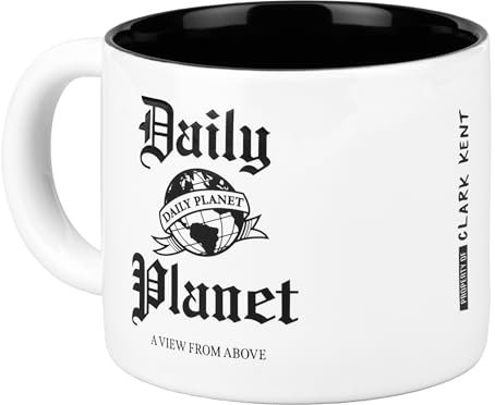 Paladone Superman Daily Planet - Taza de café con licencia oficial de 400 ml de DC Comics para té, chocolate caliente y más, regalos para hombres