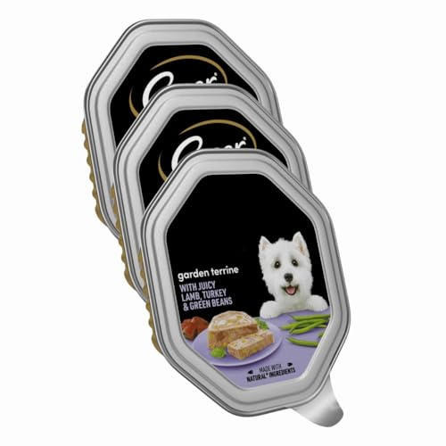 CesarPet Garden Terrine Wet Dog Food with Juicy Lamb, Turkey & Green Beans in Loaf – 150g x 3 – Natural Ingredients – Complete & Balanced Adult Dog Meal with Welari Thank You Card | (3 Pack)