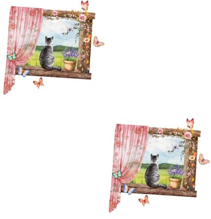 NUOBESTY 2 set Adesivo Da Parete Con Finestra Finta Adesivi Per Finestre Decalcomanie Da Parete Decorazioni Per La Casa Adesivi Da Parete Per Finestre Adesivi Da Parete Per 2 pezzi*2
