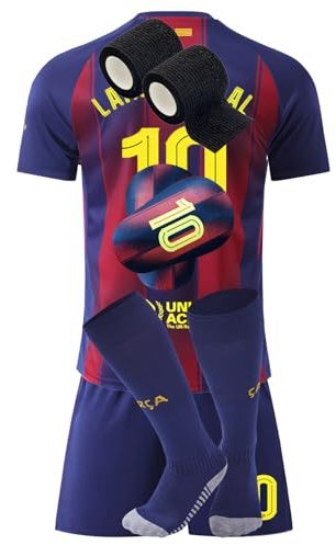 ZSJMY Neues Fußbal Trikot Set Kinder, Fussball Trainingstrikot, Heim/Auswärts Fußball Trikot, Fans Fußballtrikots, Schnell Trocknendes Atmungsaktives Fußballtrikot Mit Schienbeinschoner