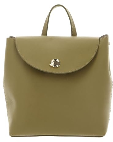 Coccinelle Leder Rucksack Nikla Mini Bag Double Grainy Leather Seagrass/Sandshell khaki