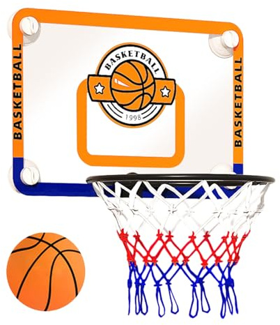 Cestino da basket per bambini, a ventosa, pieghevole, con palla, giocattolo da basket, per interni, per bambini, ragazzi, adulti, ufficio e camera da letto