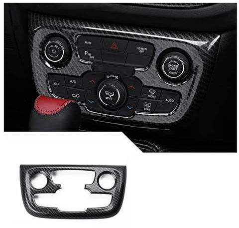 DGHBNP Mittelkonsolen Schalttafel Fit Für Jeep Compass 2017-2020 Auto Klimaanlage Einstellung Schalter Abdeckung Trim Interior Styling Panel Dekoration Trim(Carbon Fiber Look)