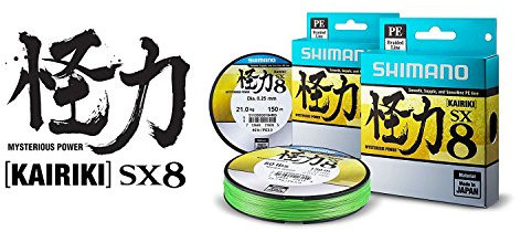 Shimano Kairiki PE 0.12mm MantisGreen 7.0kg,300m geflochtene Schnur