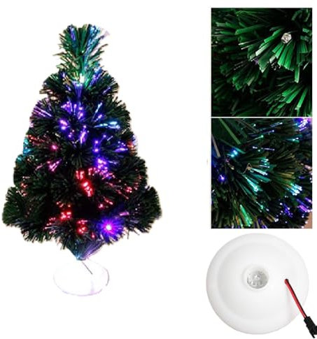 45 cm Christmas Tree Main Artificial Christmas Tree Fibre Optic Christmas Tree Actuated with Colour Changing Light Shrubbery Xmax by Yunhigh – Multicoloured