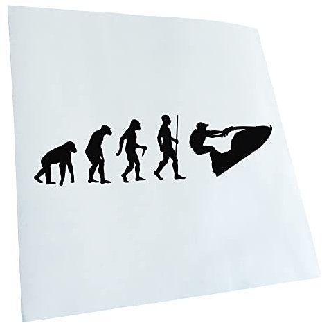 Kiwistar - Autoaufkleber - Jet-Ski Jetboot Evolution - schwarz - 20x5,4cm - Aufkleber für Auto, Laptop, Fahrrad, LKW, Motorrad mehrfarbig JDM Decal Racing