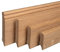 Sockelleiste aus Holz | EICHE | Massivholz-Fußleisten für Laminat Vinyl Parkett (München (abgerundet), 40mm Eiche natur lackiert)