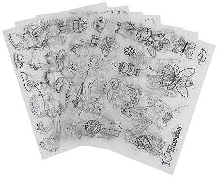 8pcs Schrumpffolie Set, Plastikfolie Kit mit verschiedenen Mustern schrumpfbar DIY Handmake Tool für Handwerk Bonus Schlüsselanhänger(#2)