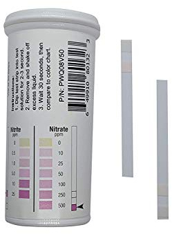 Nitrite 0-25 ppm, Nitrate 0-500 ppm Two Pad Test Strip [Vial of 50 Strips]