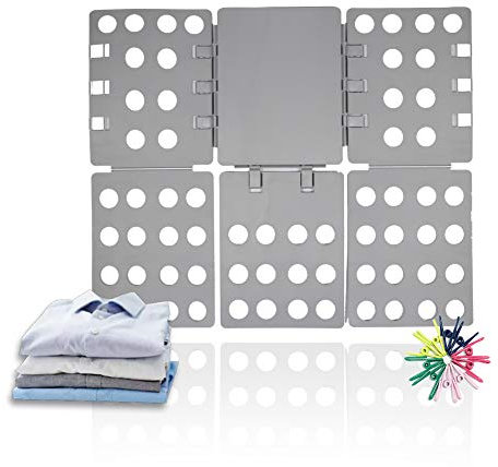 ValueHall Clothes Folder T-shirt Folding Board Adjustable Clothes Folding Board Kids Adult Laundry Organizer Clothes Flip Fold for Shirts and Trousers V7031A (Grey)
