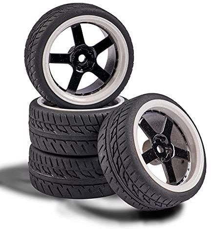 Carson 500900165 1:10 Räderset 5 Sp. Design (4) schwarz/weiß - Modellbauzubehör, Ersatzteil, Tuning, Reifen, Reifenset