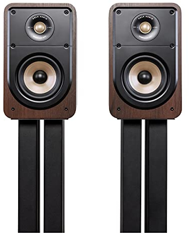 Polk Signature Elite ES15 Bookshelf Speaker - Hi-Res Audio Certified, Dolby Atmos & DTS:X Compatible, 1 Tweeter & 5.25 Woofer, Power Port Technology for Effortless Bass (Pair, Contemporary Walnut)