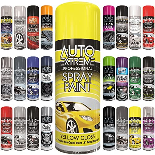 Classic Signature - 1 x Auto Extreme Yellow Gloss Spray Paint 400ml Professional Quality, Perfect Finish for Cars, Bikes,Vans, Metal, Wood