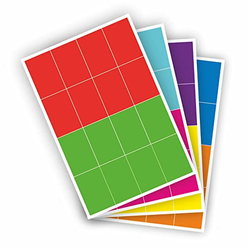 MXELDN 256 Stück Umzugsetiketten 5 x 7,5 cm, beschreibbare Umzugsaufkleber, gut sichtbar, 8 Farben, selbstklebende farbige Aufkleber