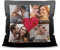 PR Print Royal Kissen selbst gestalten Satin - Collage mit 4 Fotos Bedrucken - Herz, Liebe - Geschenk Valentinstag Geburtstag Weihnachten - Fotokissen satiniert inkl. Füllung, 40x40 cm