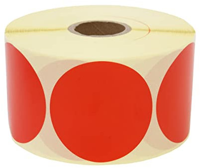Prolac Markierungspunkte – 1000 Stück Bunte Klebepunkte auf Rolle, 25x25 mm - Rot, Glue Dots, Selbstklebende, Runde Aufkleber perfekt für Kennzeichnung im Büro, Sticker rund