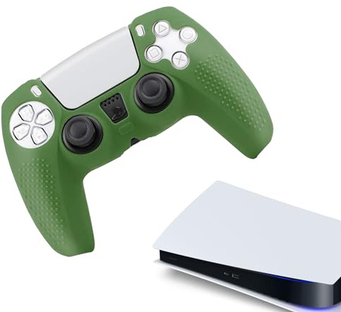 Generic | Siliconen Controller Hoesjes | 4.25 | Grip Donkergroen | Beschermhoes Skin Grip | Softcover Case | Compatibel met PS5 - Playstation 5
