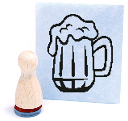 Mini Stamp Beer Glass Small Wooden Stamp Mini Design Stamp Cone Figure Diameter 12 mm