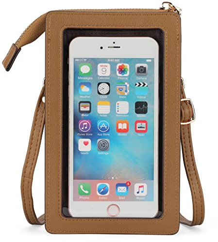 SENDEFN Handytasche zum Umhängen, Geldbörse Damen Leder Handytasche mit Geldbörse zum Umhängen Handy Umhängetasche mit Kartenfächer Verstellbar Abnehmbar Schultergurt für Handy unter 6,9 Zoll
