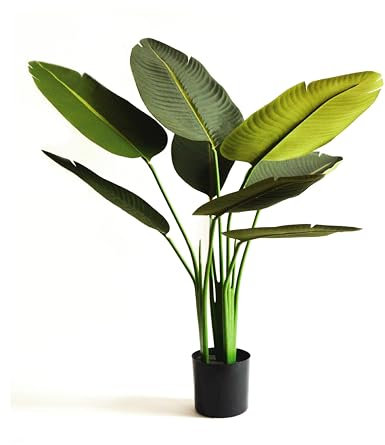 Valyria Home - Planta Artificial Ave del Paraíso 80 cm – Strelitzia Realista Pequeña para Decoración de Hogar y Oficina – Planta Tropical de Plástico – Bananero Artificial