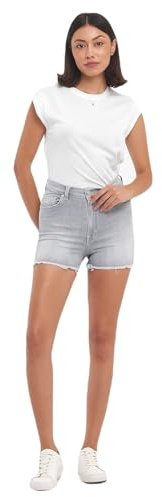 LTB Jeans Damen Jeansshorts Carola - Hotpants mit Reißverschluss und mittlerer Taille hergestellt aus Einer Baumwollmischung - Größe S in der Farbe Grau