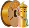 ERYONE Dreifarbiges Seiden PLA Filament 1.75mm,Seidiges Mehrfarbiges PLA-Filament für 3D-Drucker +/- 0,03 mm,Co-Extrusion Seiden PLA Filament 1 kg/Spule, Reddish& Orange Red& Gold